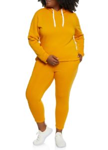 Plus Size Solid Pullover Hoodie sold by Rainbow
