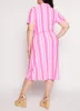 Plus Size Tie Waist Belted Midi Shirt Dress sold by Rainbow