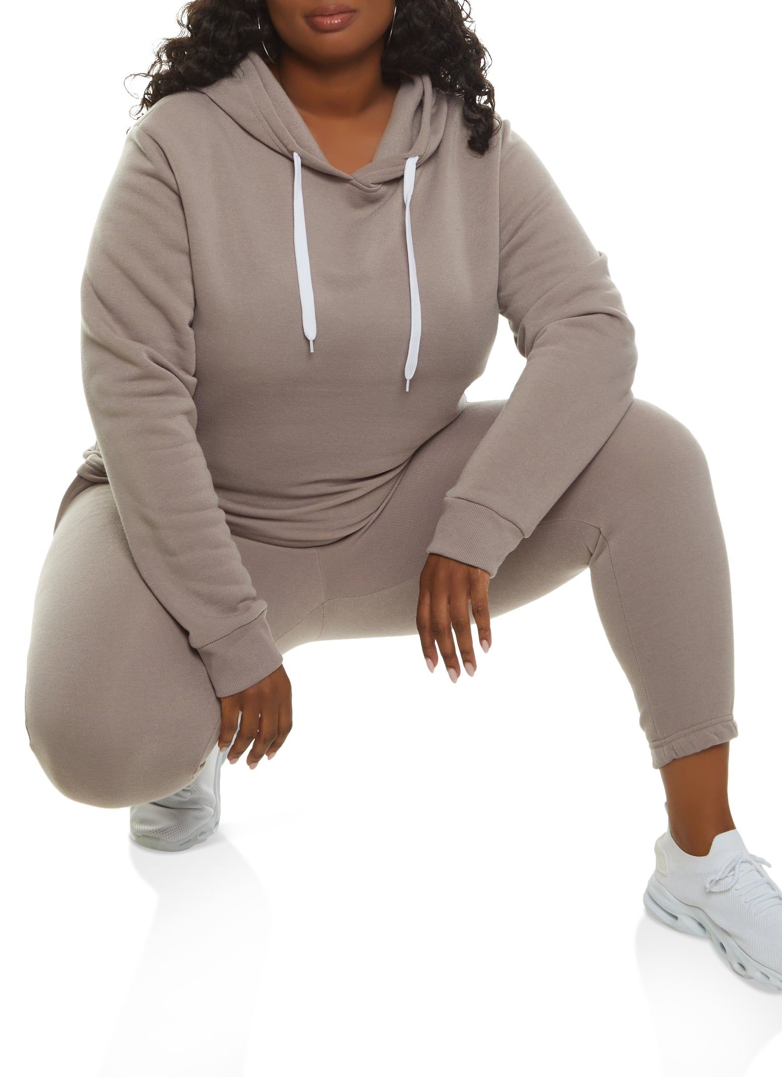 Plus Size Solid Pullover Hoodie sold by Rainbow