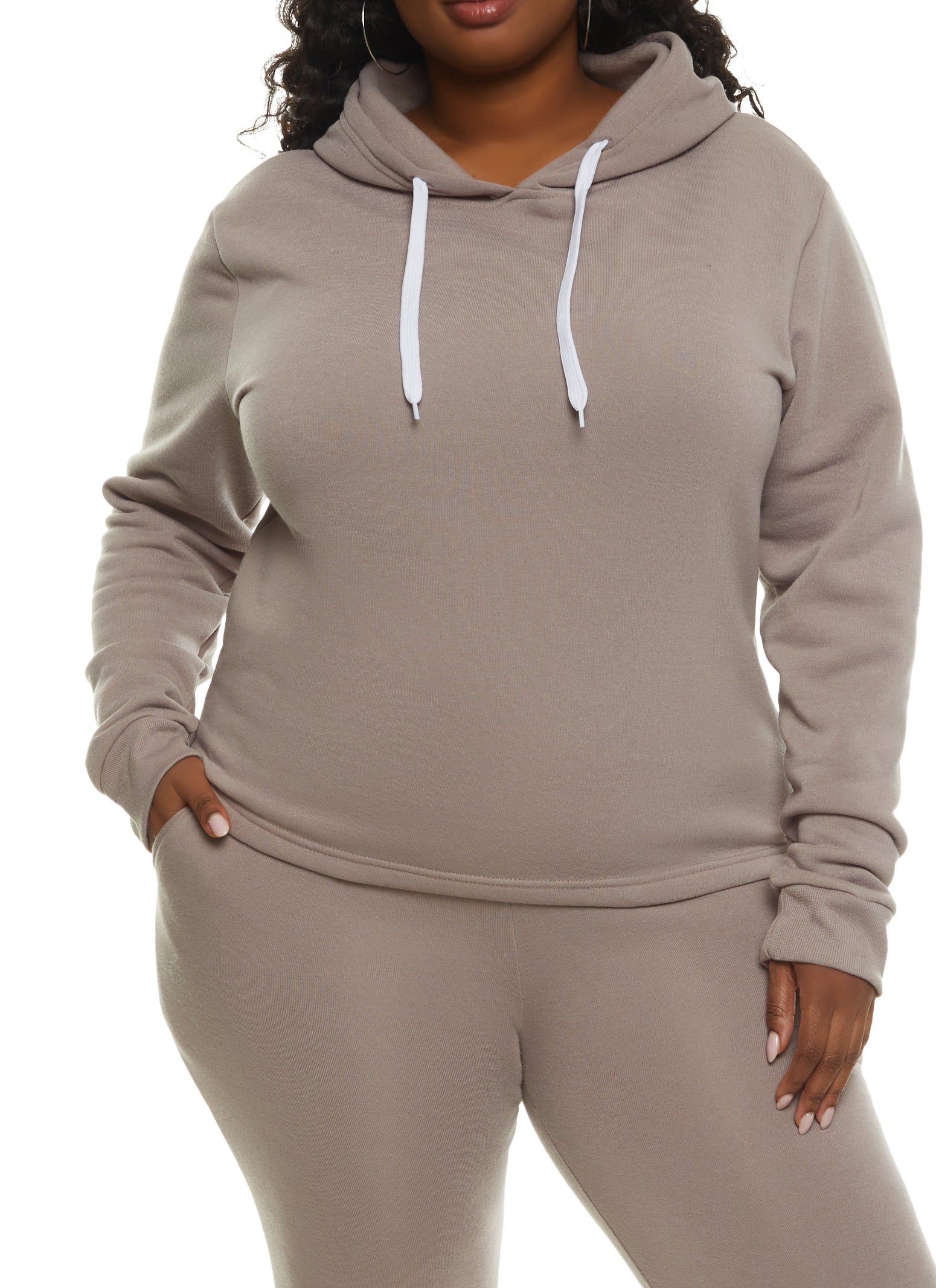 Plus Size Solid Pullover Hoodie sold by Rainbow product image thumbnail 2