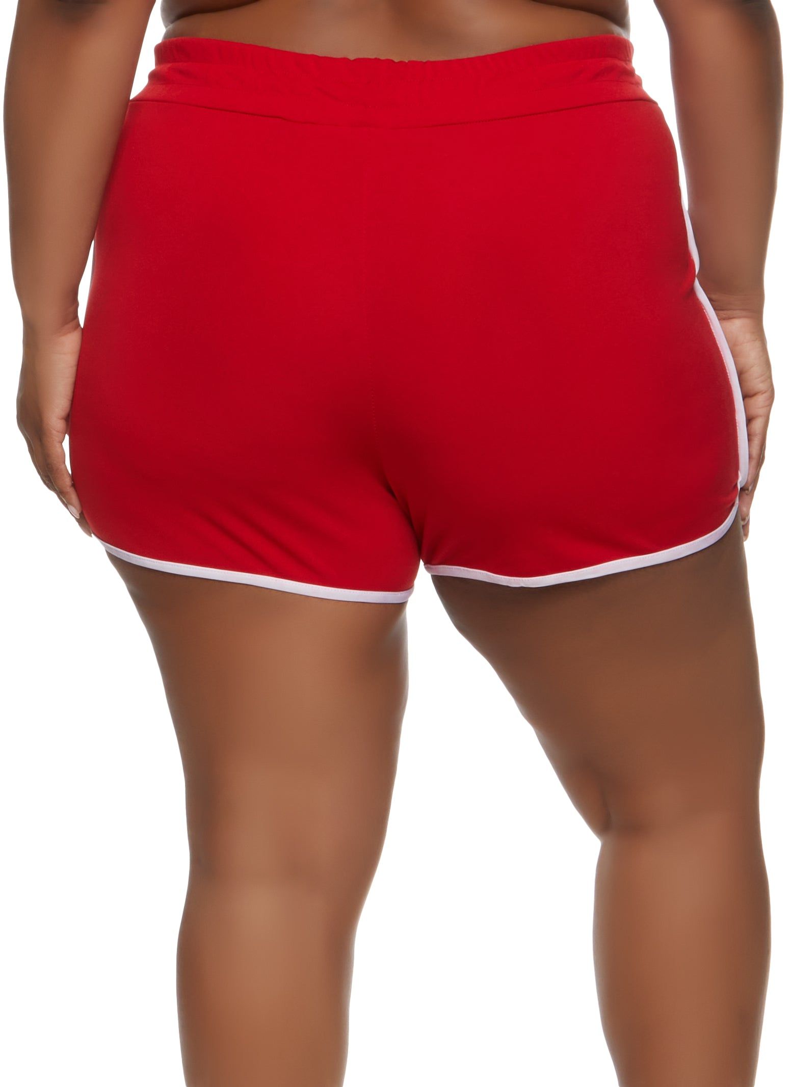 Plus Size High Waist Contrast Trim Dolphin Shorts sold by Rainbow product image thumbnail 2