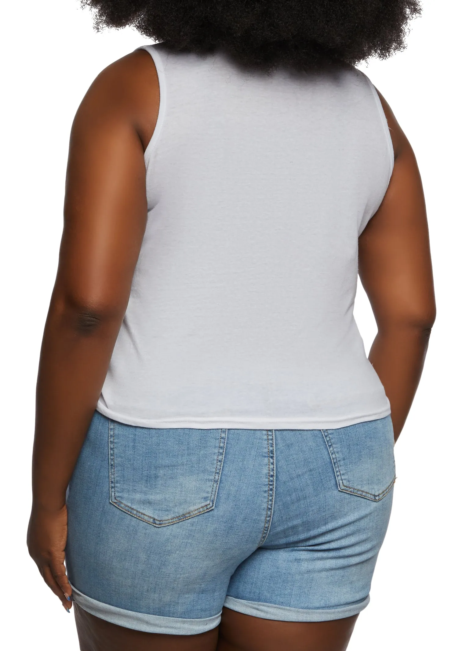 Plus Size Tie Front Tank Top sold by Rainbow product image thumbnail 3