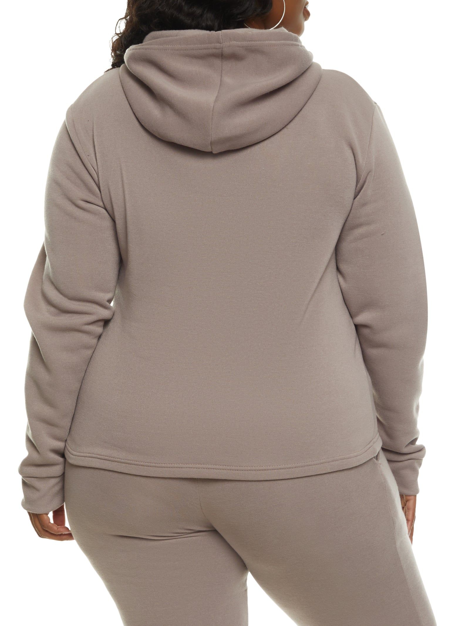 Plus Size Solid Pullover Hoodie sold by Rainbow product image thumbnail 3