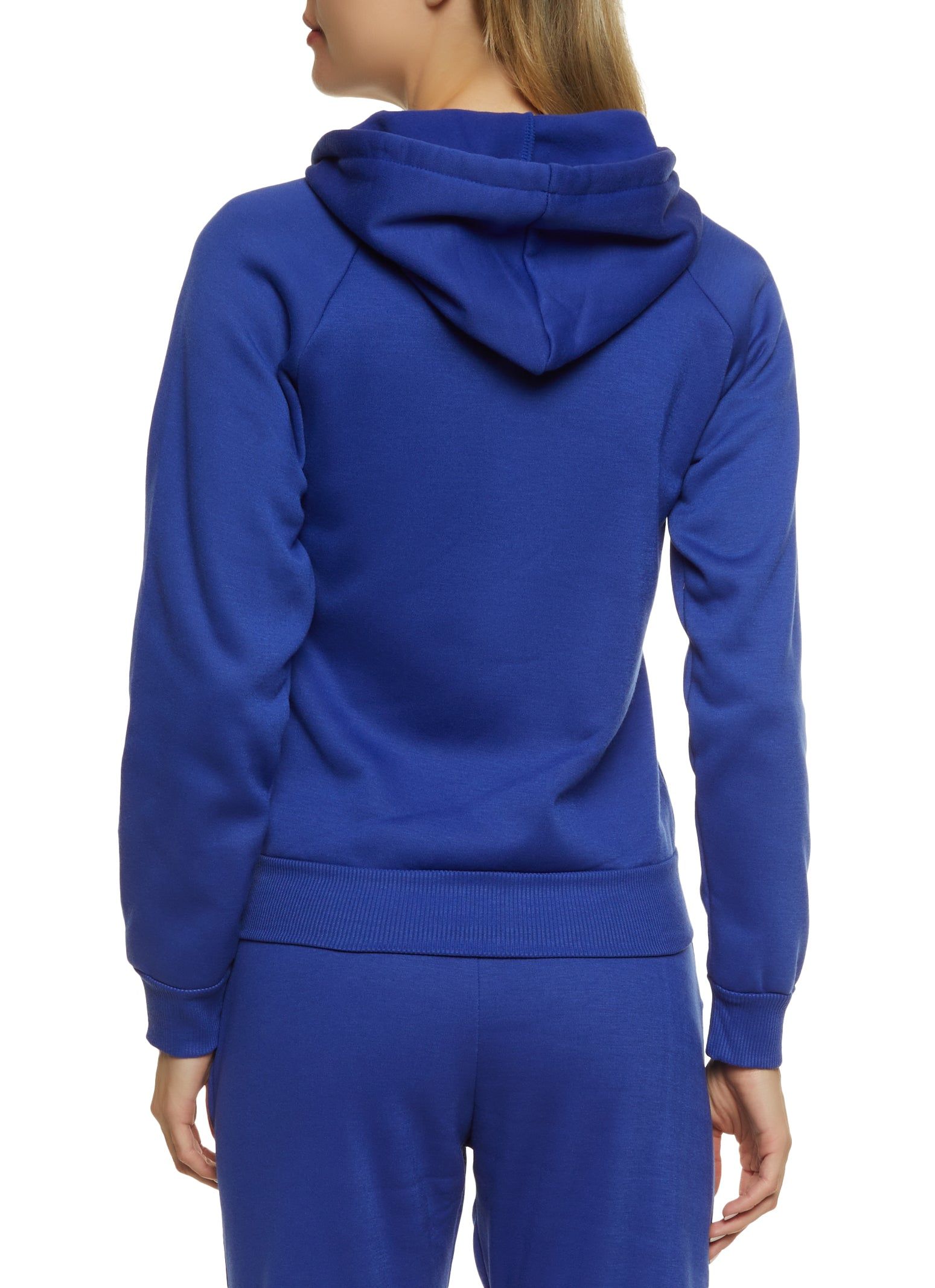 Solid Drawstring Zip Front Hoodie sold by Rainbow product image thumbnail 3