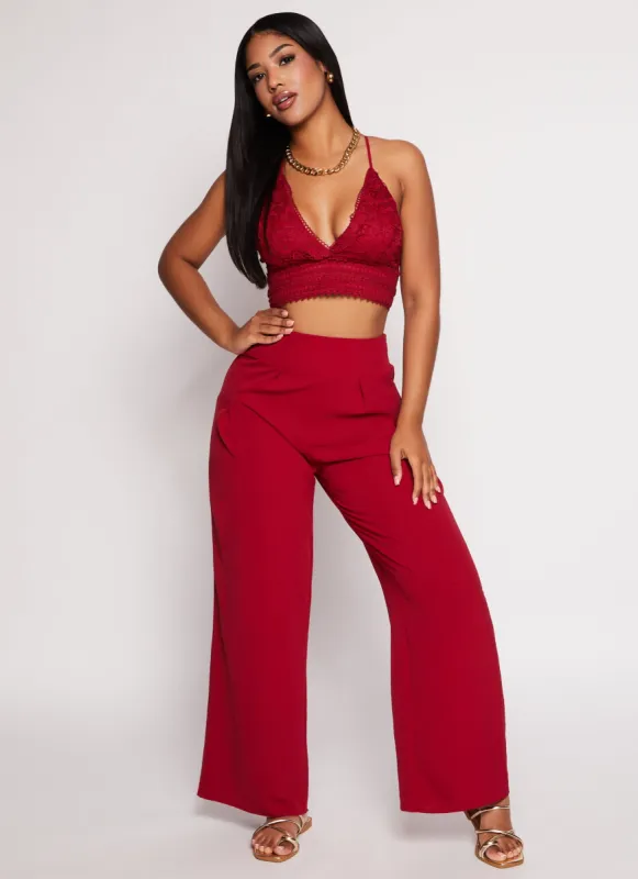 Smocked Back High Waist Palazzo Pants sold by Rainbow