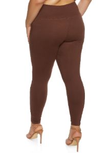 Plus Size Solid High Waist Leggings sold by Rainbow