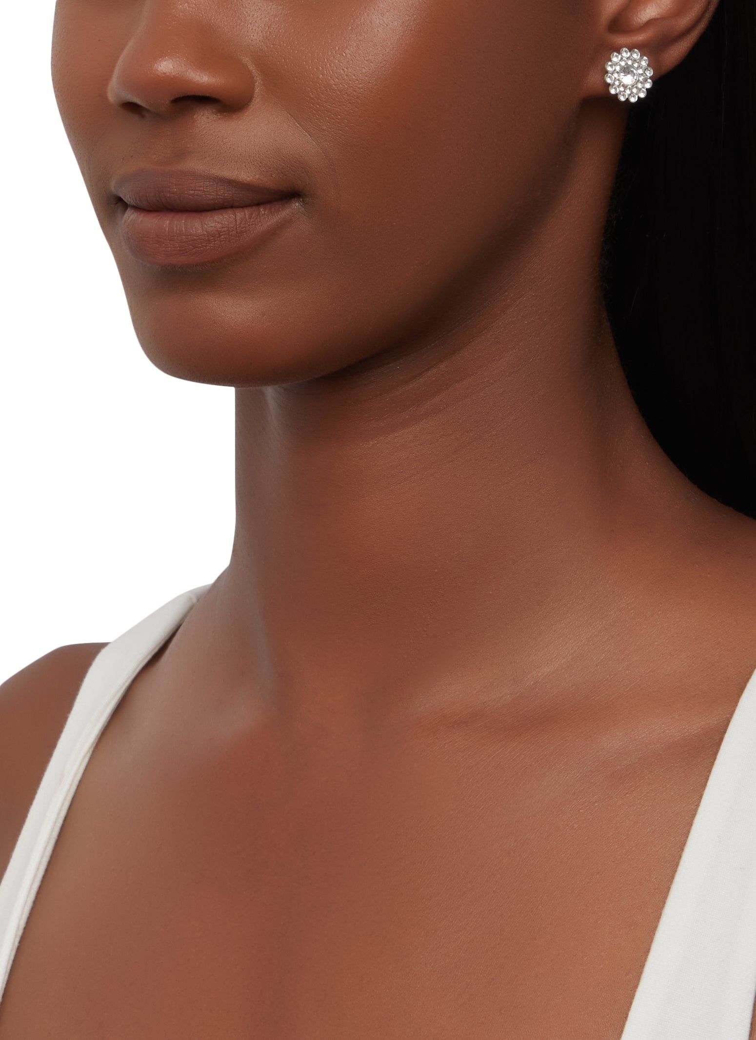 Set Of 9 Rhinestone Stud and Textured Hoop Earrings sold by Rainbow product image thumbnail 2