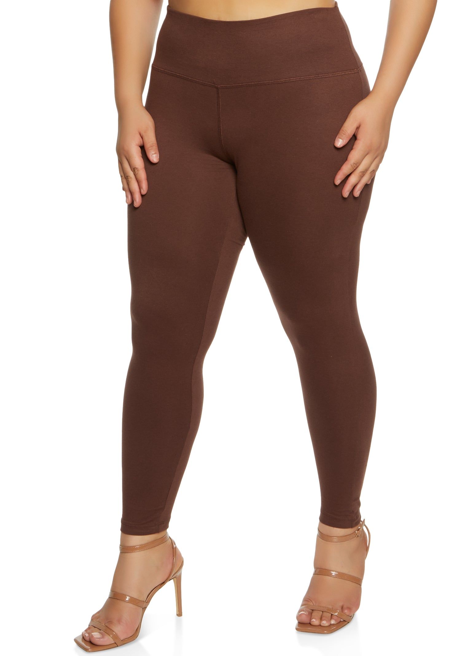 Plus Size Solid High Waist Leggings sold by Rainbow