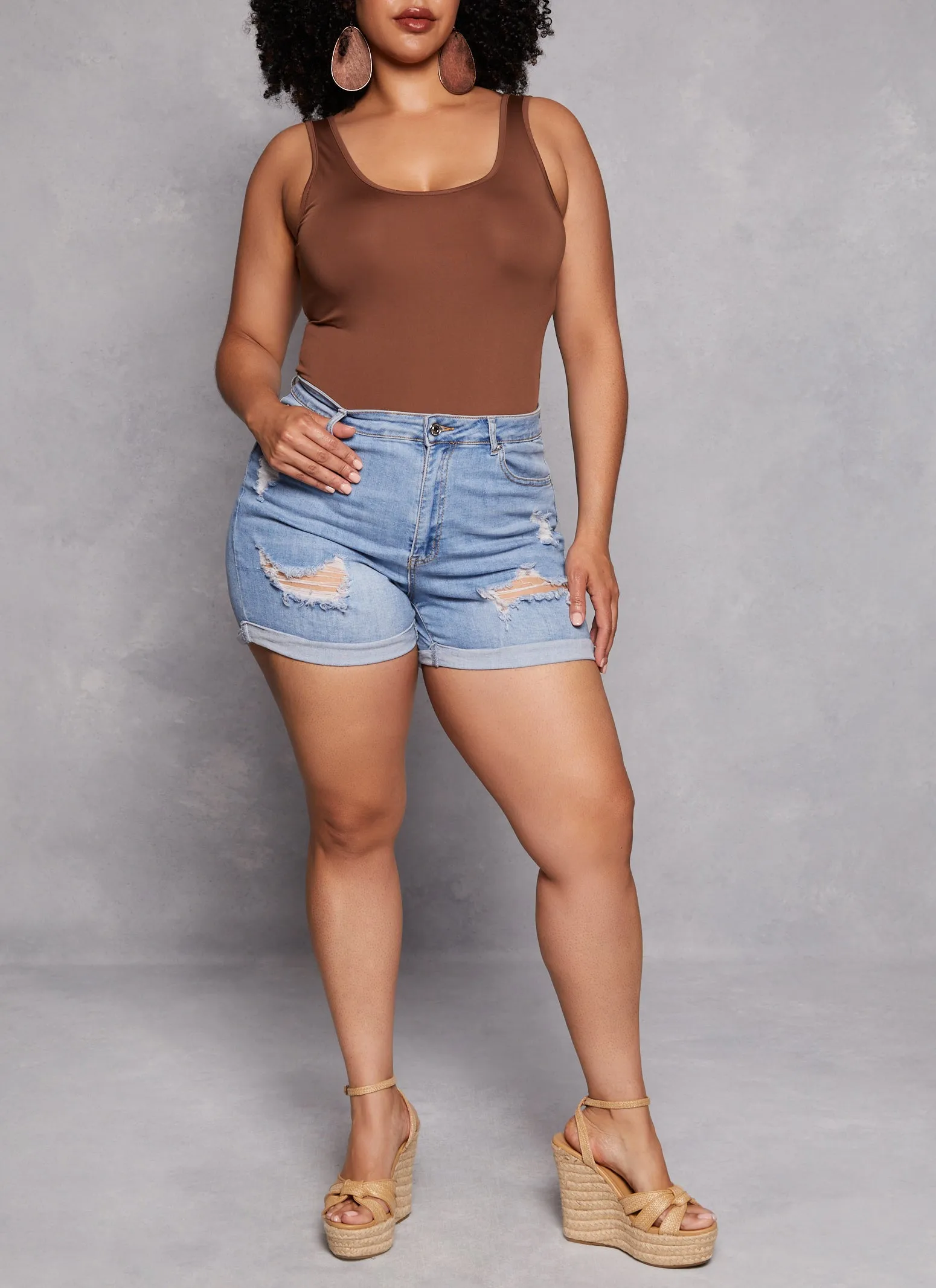 Plus Size Daisy Scoop Neck Tank Bodysuit sold by Rainbow product image thumbnail 2