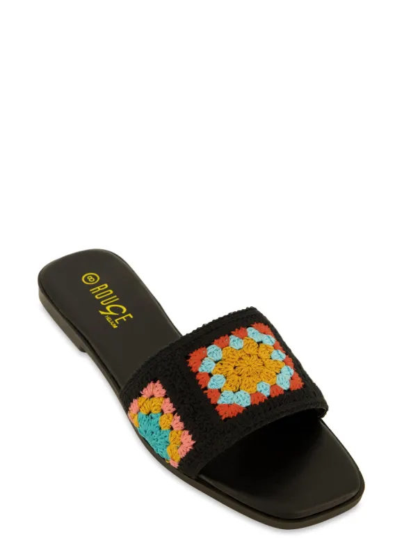Crochet Band Slide Sandals sold by Rainbow