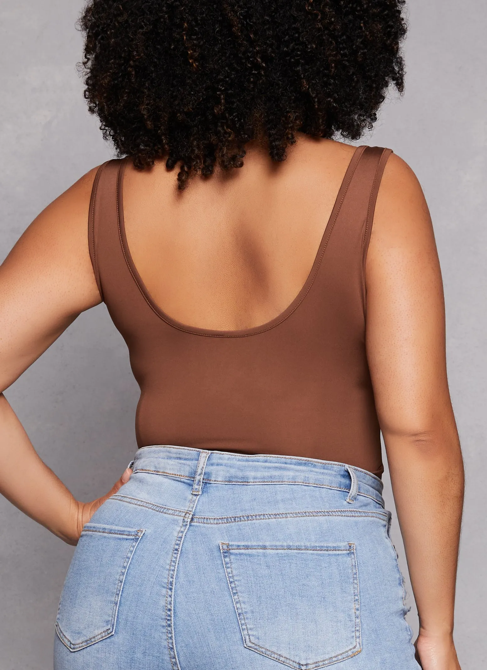 Plus Size Daisy Scoop Neck Tank Bodysuit sold by Rainbow product image thumbnail 3