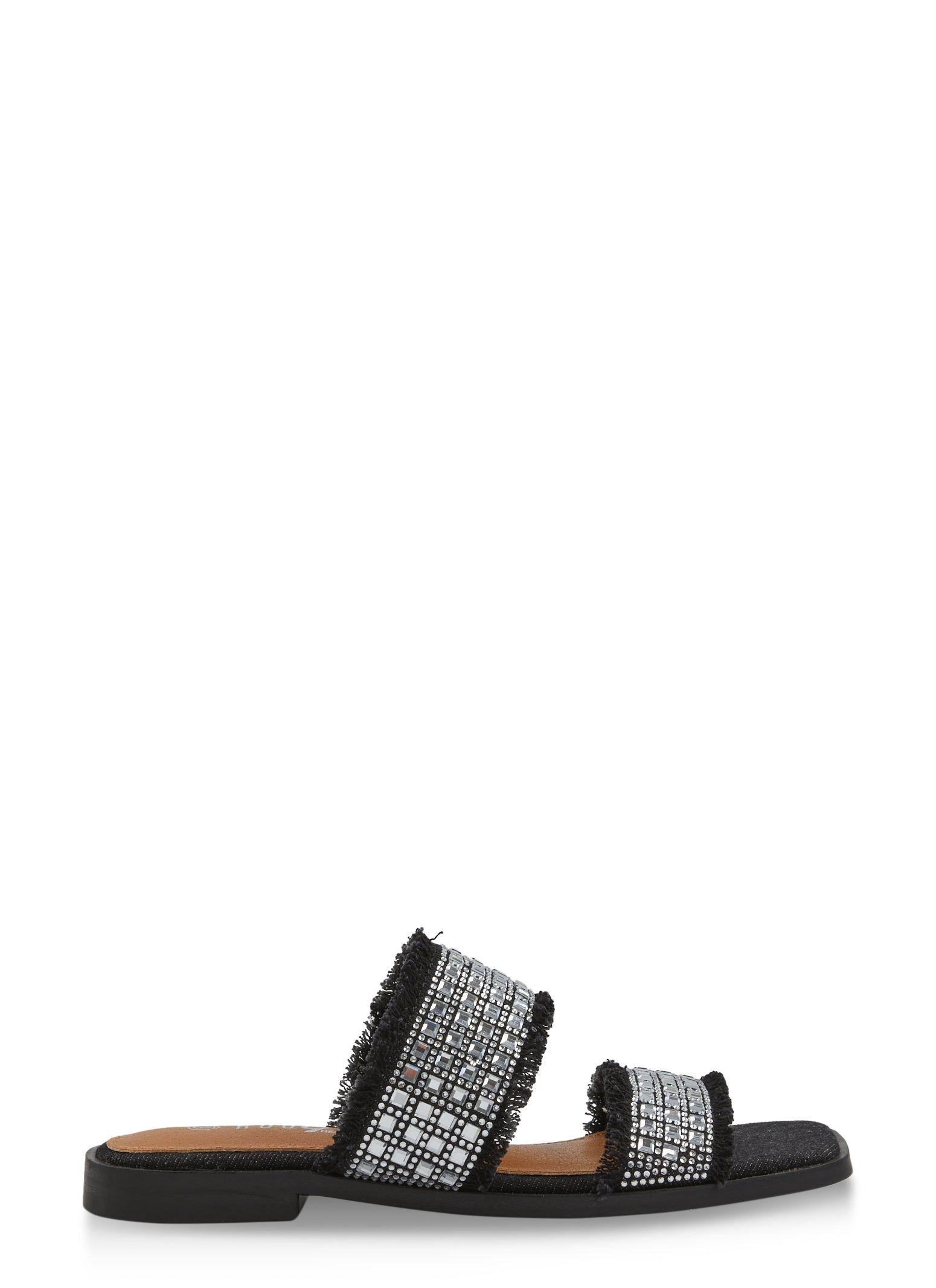 Denim Rhinestone Double Strap Slide Sandals sold by Rainbow product image thumbnail 2