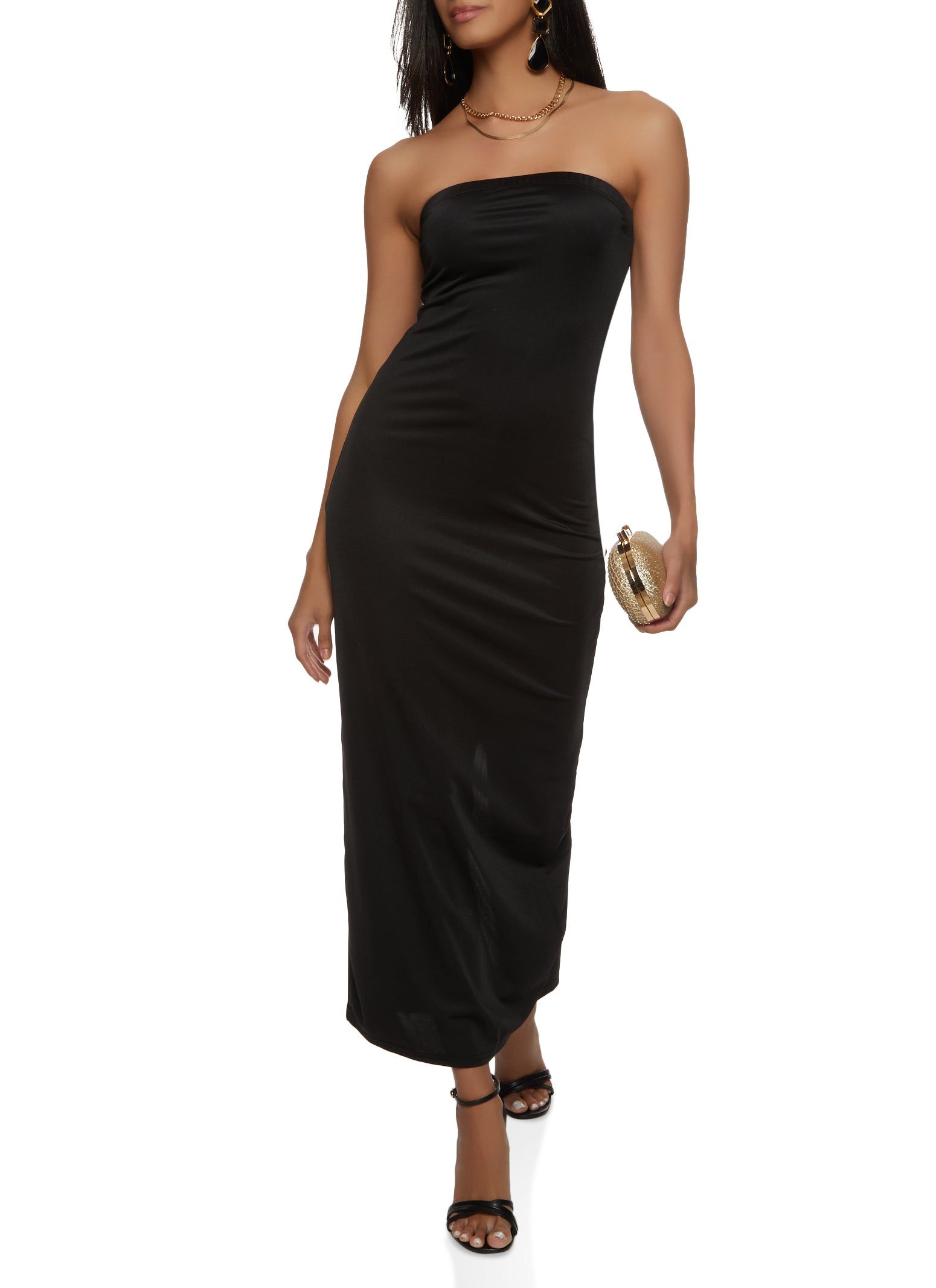 Back Slit Strapless Dress sold by Rainbow product image thumbnail 2