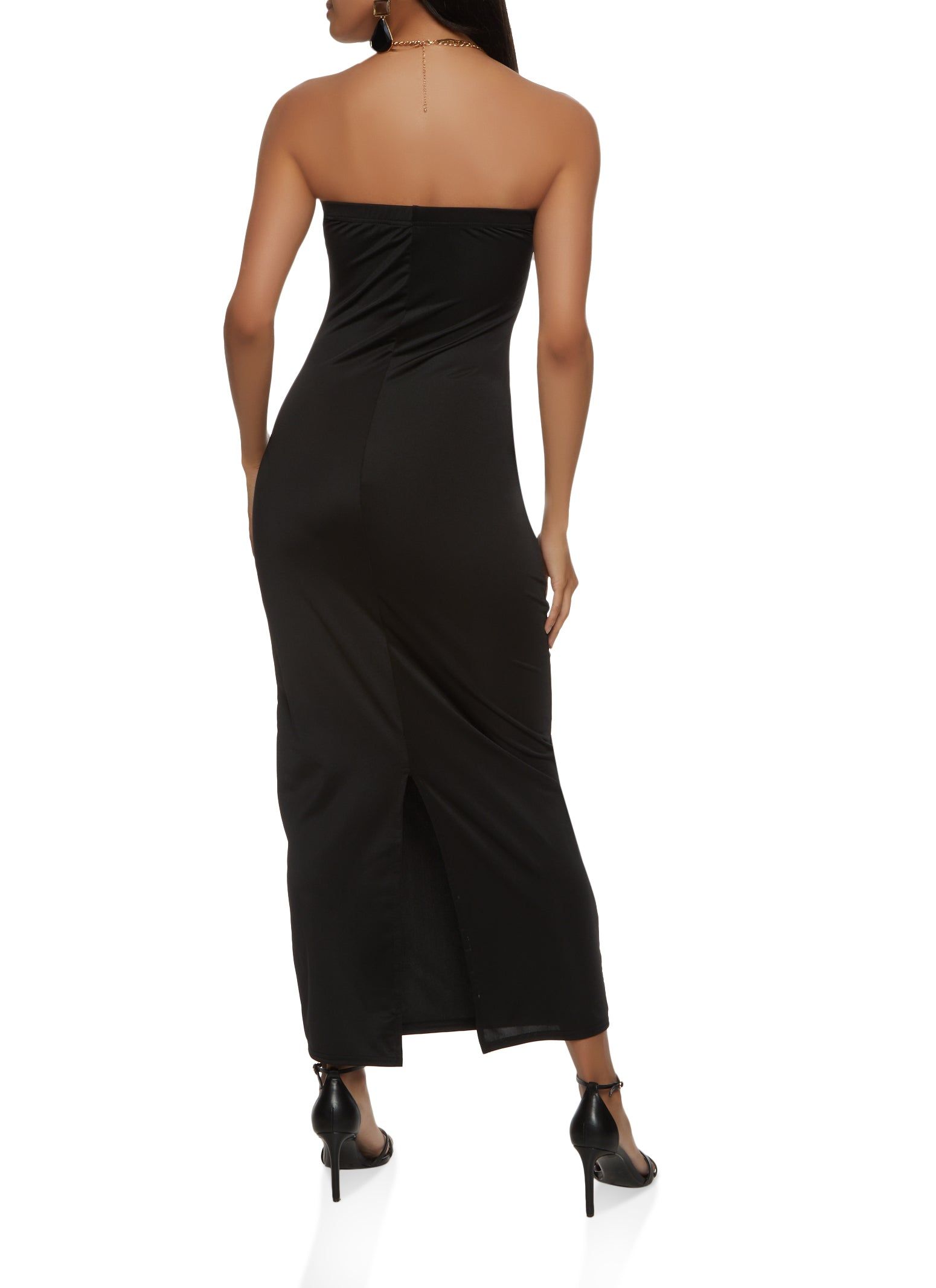 Back Slit Strapless Dress sold by Rainbow product image thumbnail 3