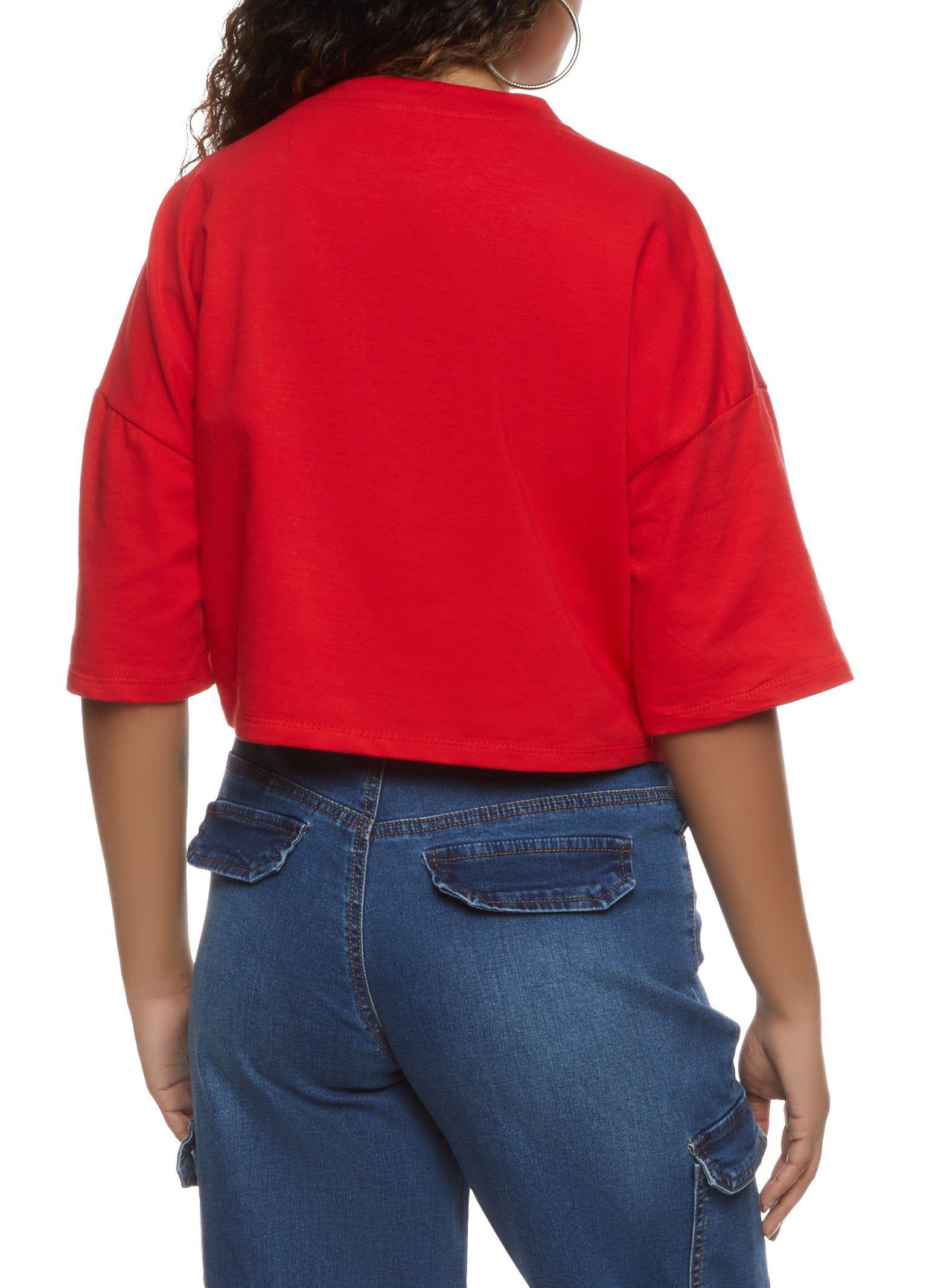 Savage Rhinestone Graphic Drop Shoulder Crop Top sold by Rainbow product image thumbnail 2