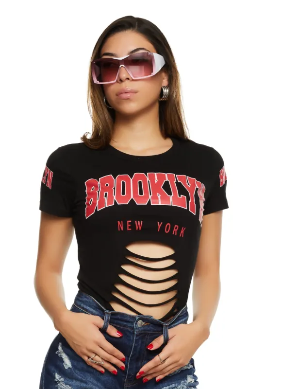 Brooklyn New York Laser Cut Graphic Tee sold by Rainbow