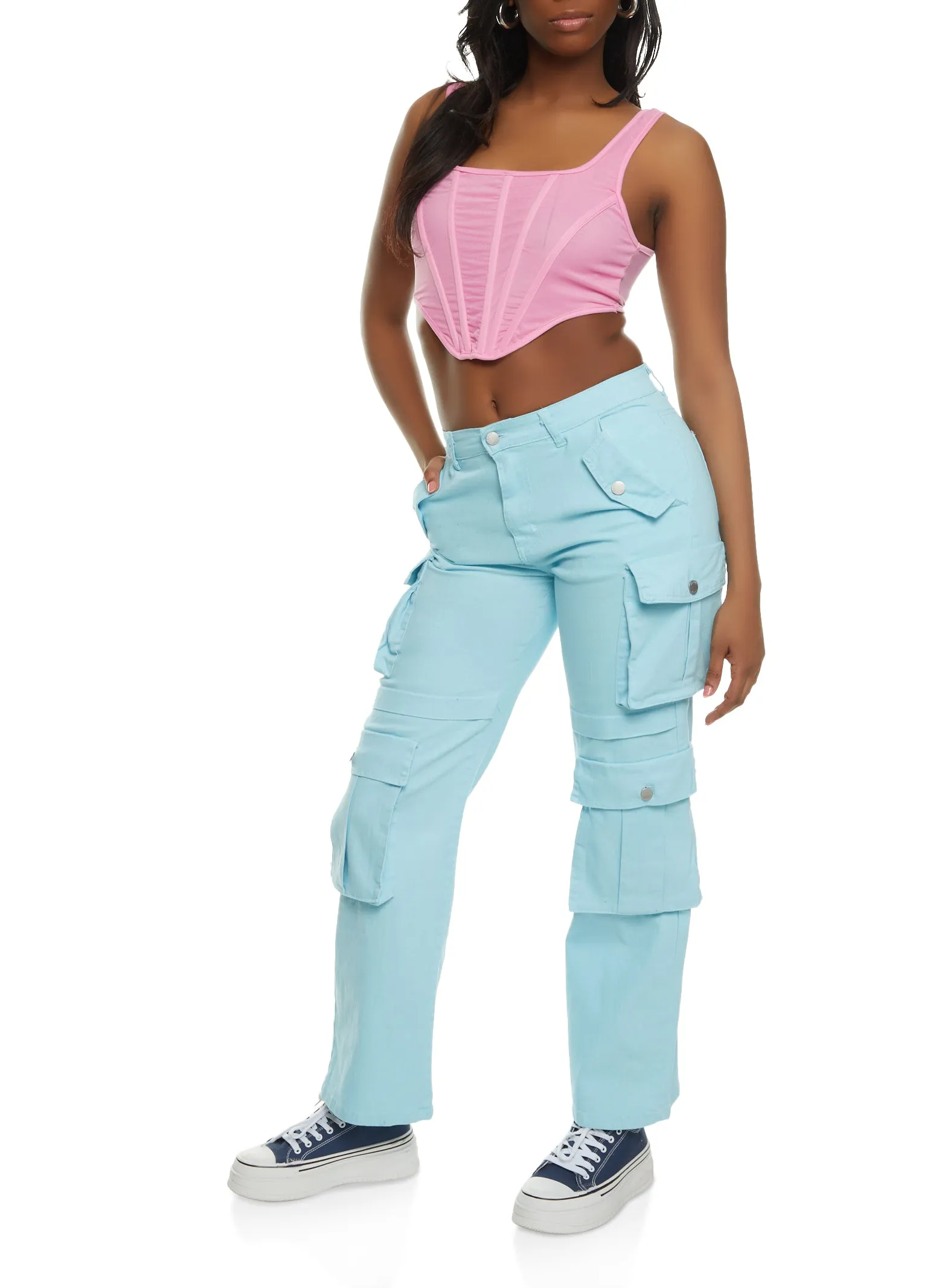 Faux Leather Zip Front High Waist Shorts sold by Rainbow product image thumbnail 3