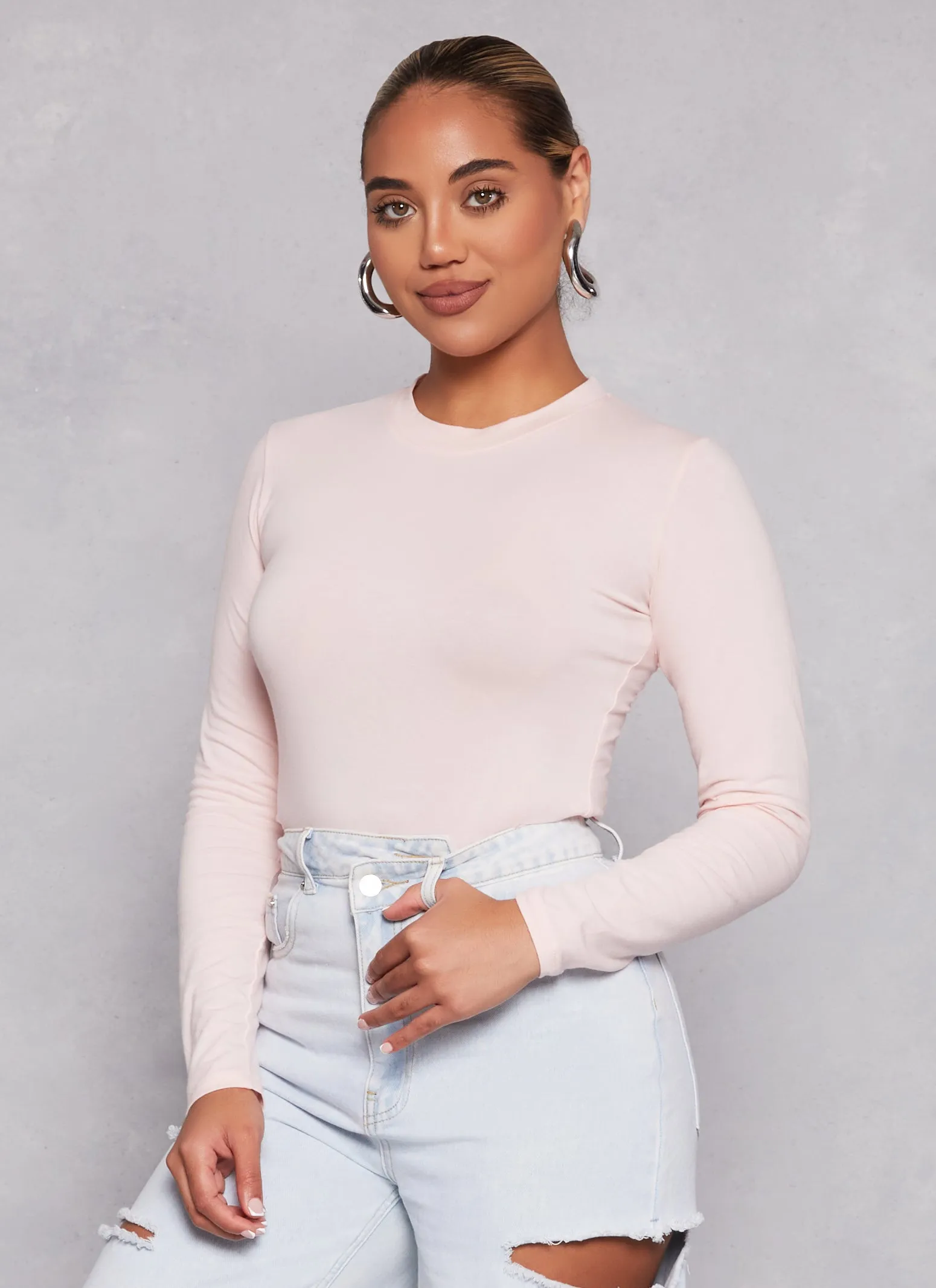 Basic Long Sleeve Crew Neck Tee sold by Rainbow