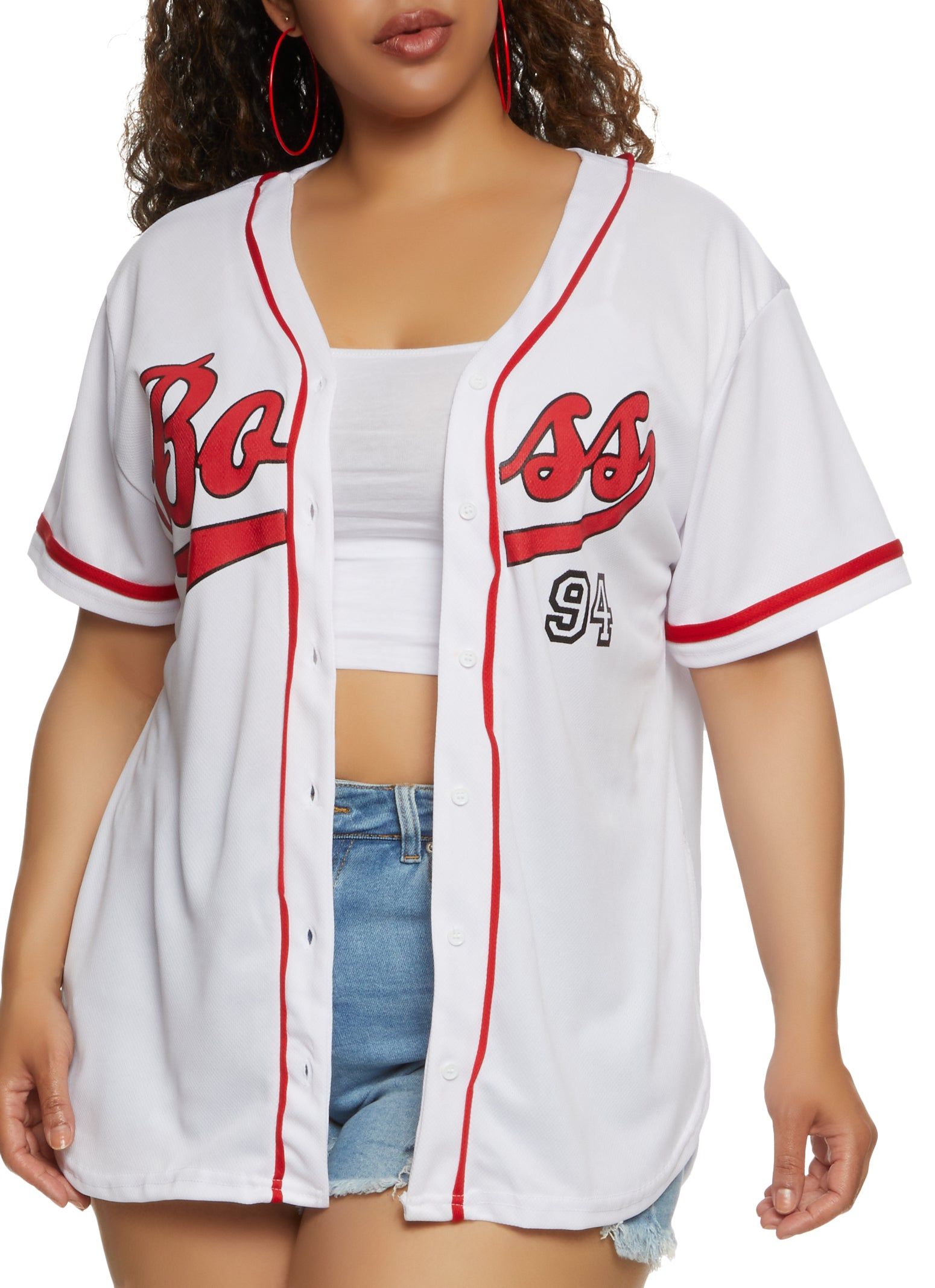 Plus Size Boss 94 Mesh Baseball Tee sold by Rainbow