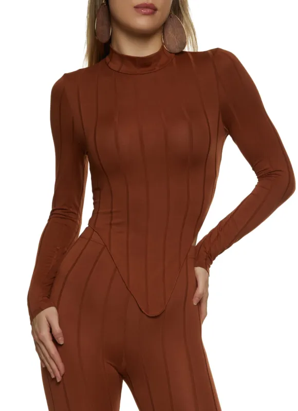 Rib Knit Hanky Hem Long Sleeve Top sold by Rainbow