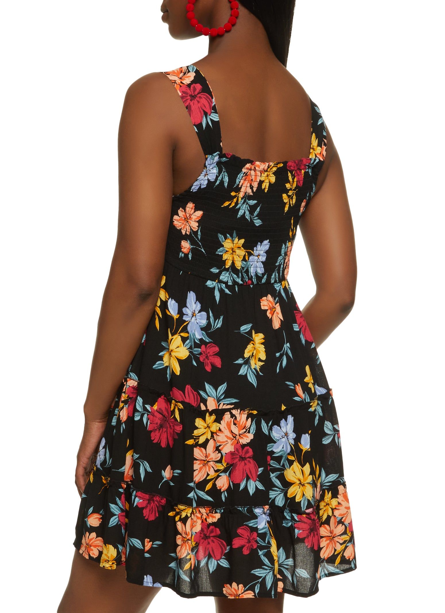 Floral Print Smocked Tiered Dress sold by Rainbow product image thumbnail 3