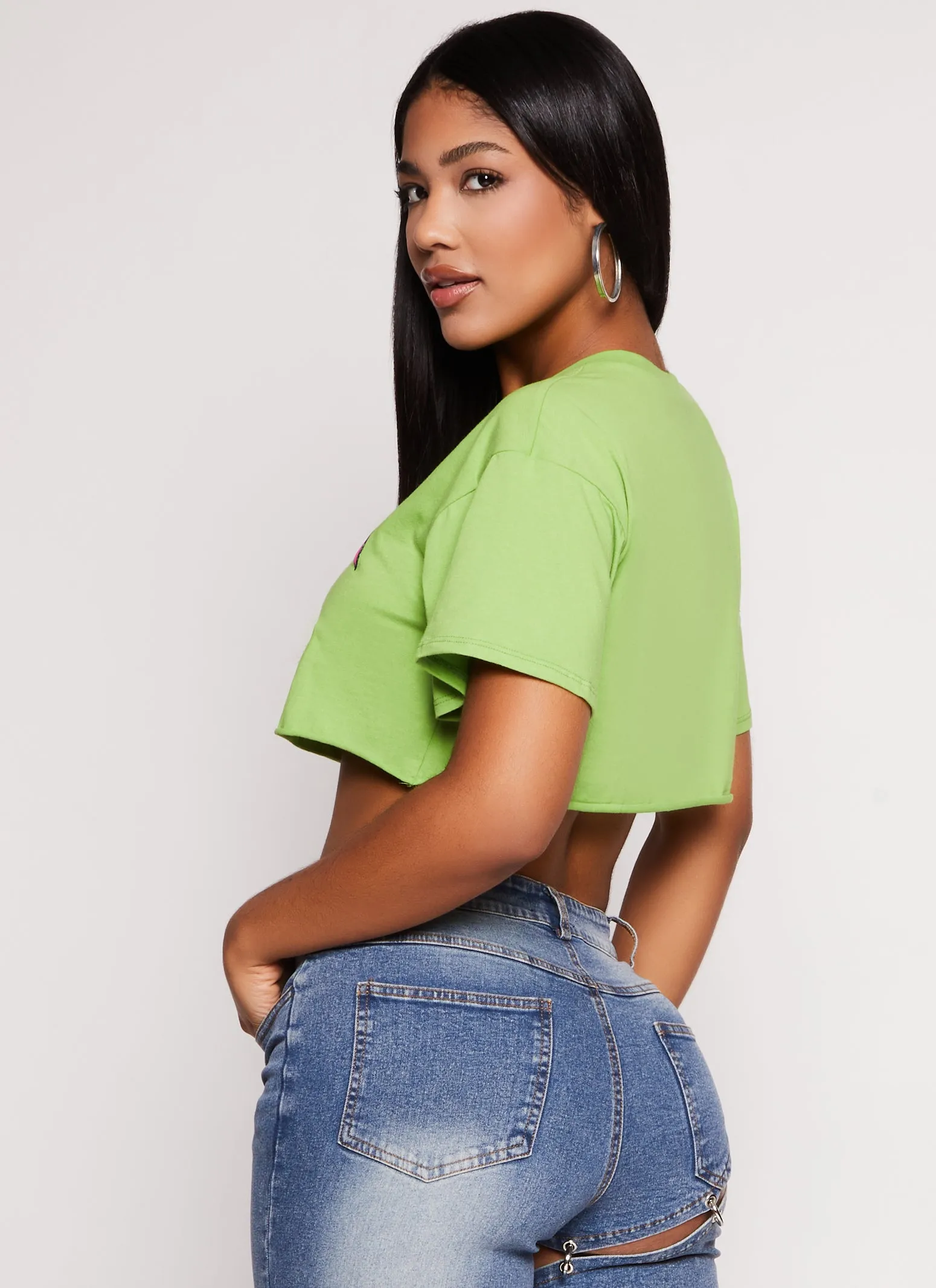 Nashville Guitar Cropped Graphic Tee sold by Rainbow product image thumbnail 3