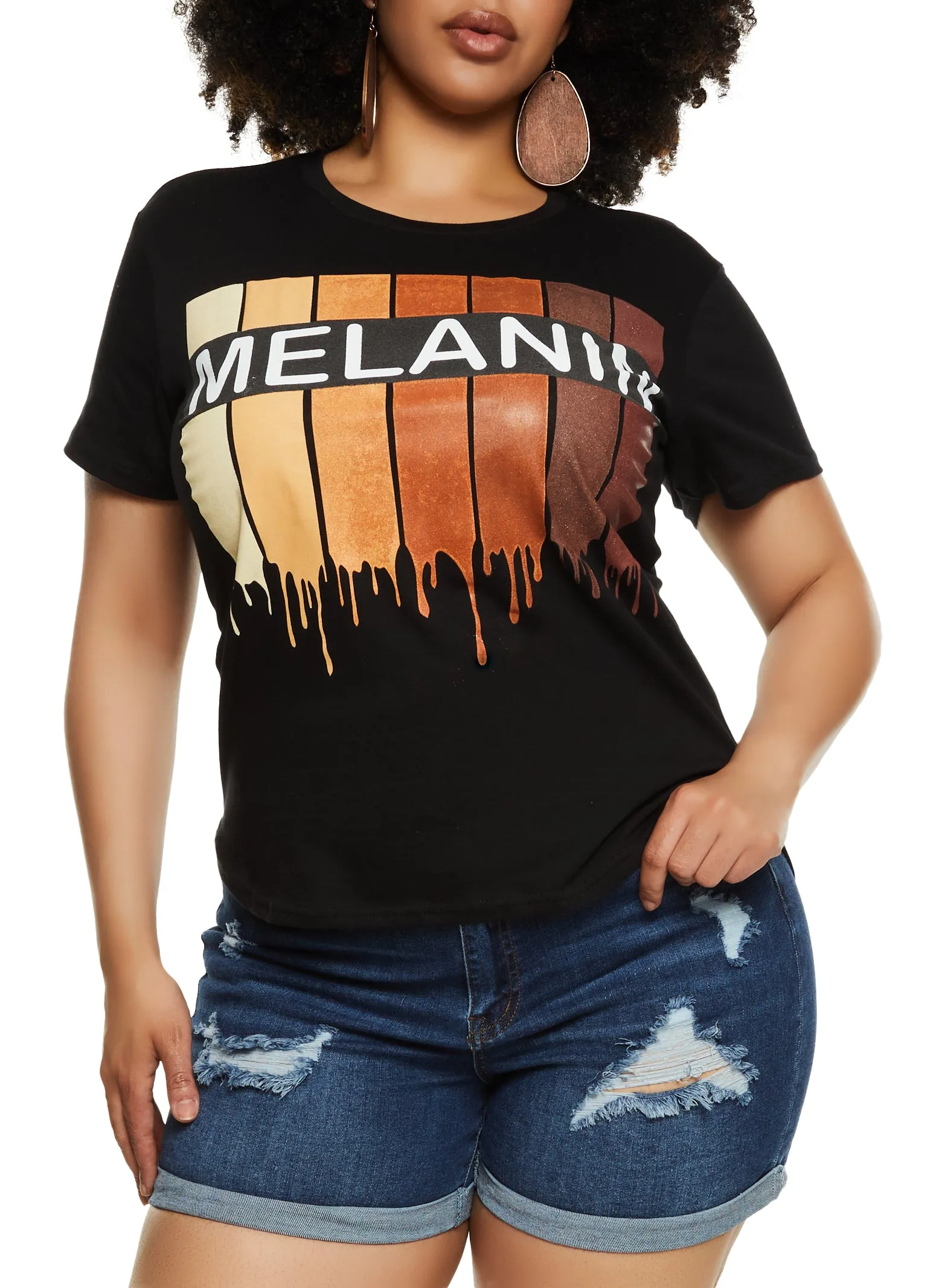 Plus Size Melanin Drip Graphic Tee sold by Rainbow