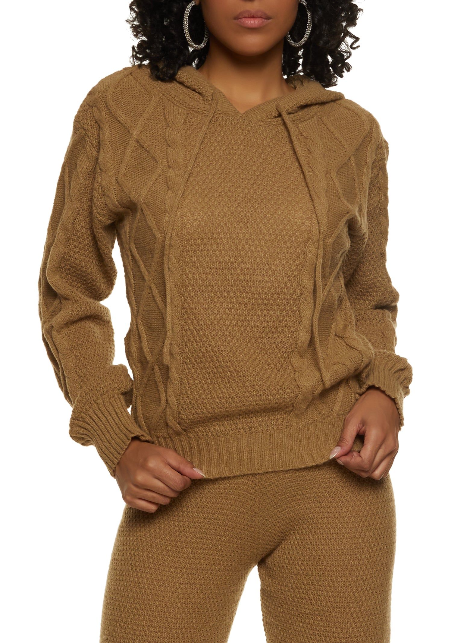 Cable Knit Pullover Hoodie sold by Rainbow