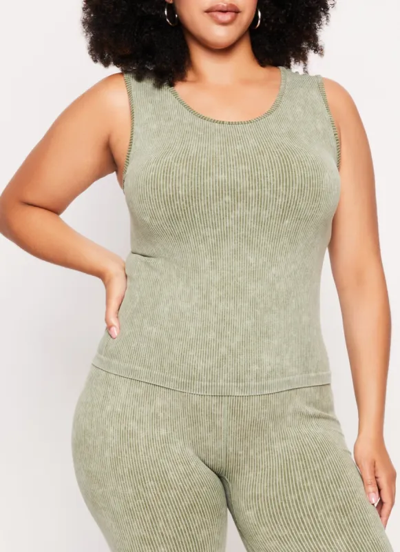 Plus Size Seamless Ribbed Tank Top sold by Rainbow