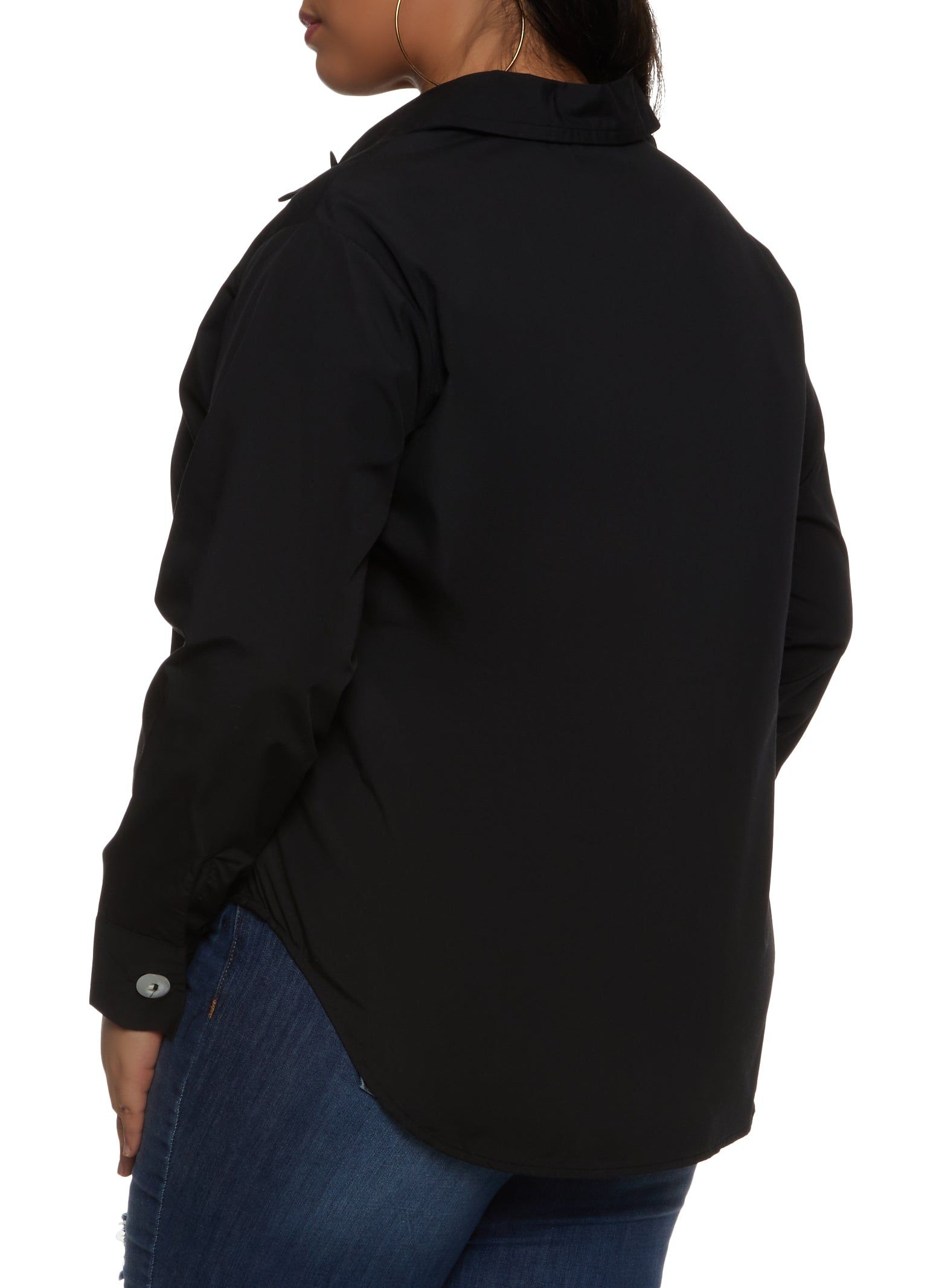 Plus Size Long Sleeve Button Front Shirt sold by Rainbow product image thumbnail 2