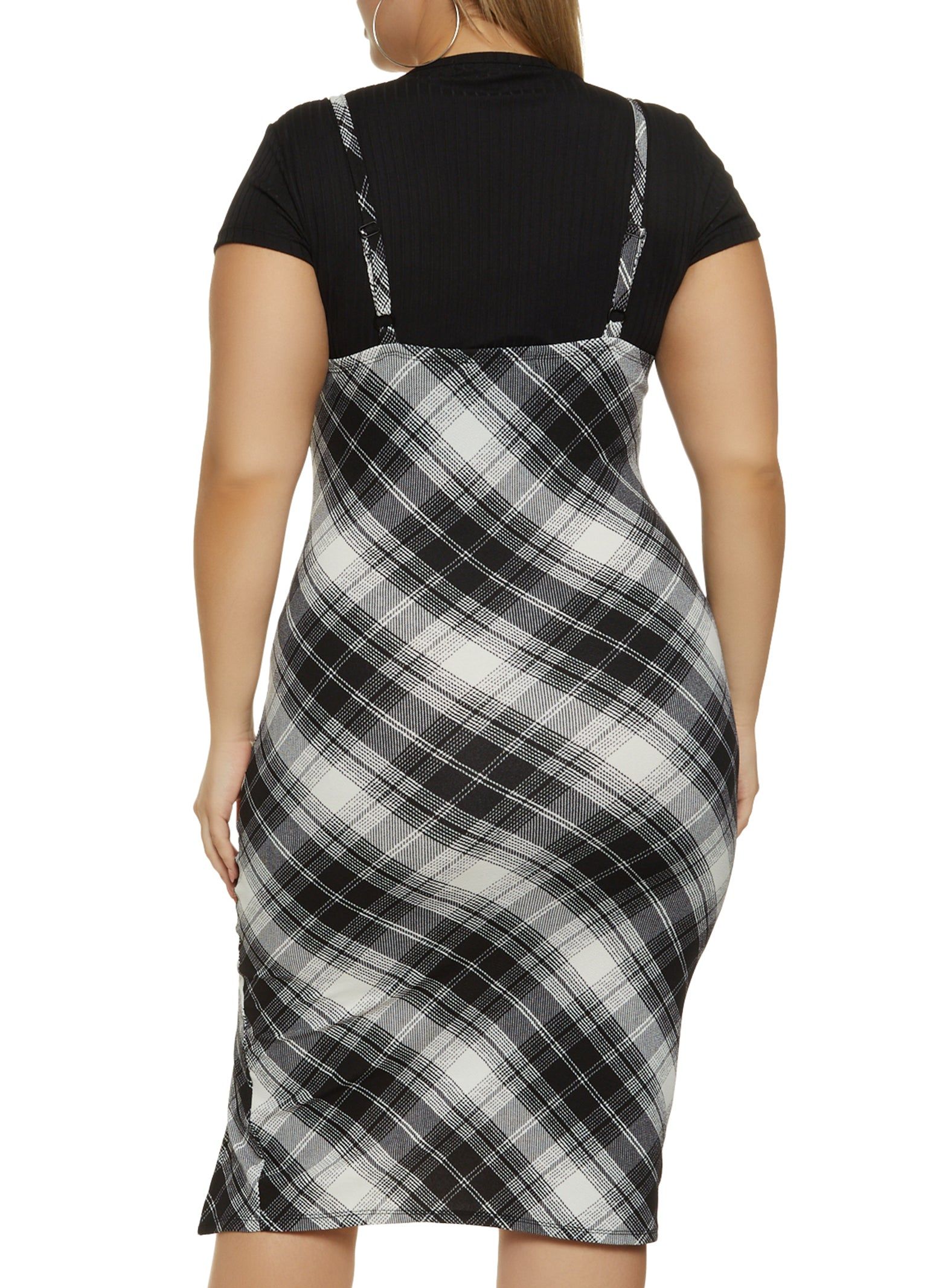 Plus Size Plaid Cami Midi Dress with Top sold by Rainbow product image thumbnail 3