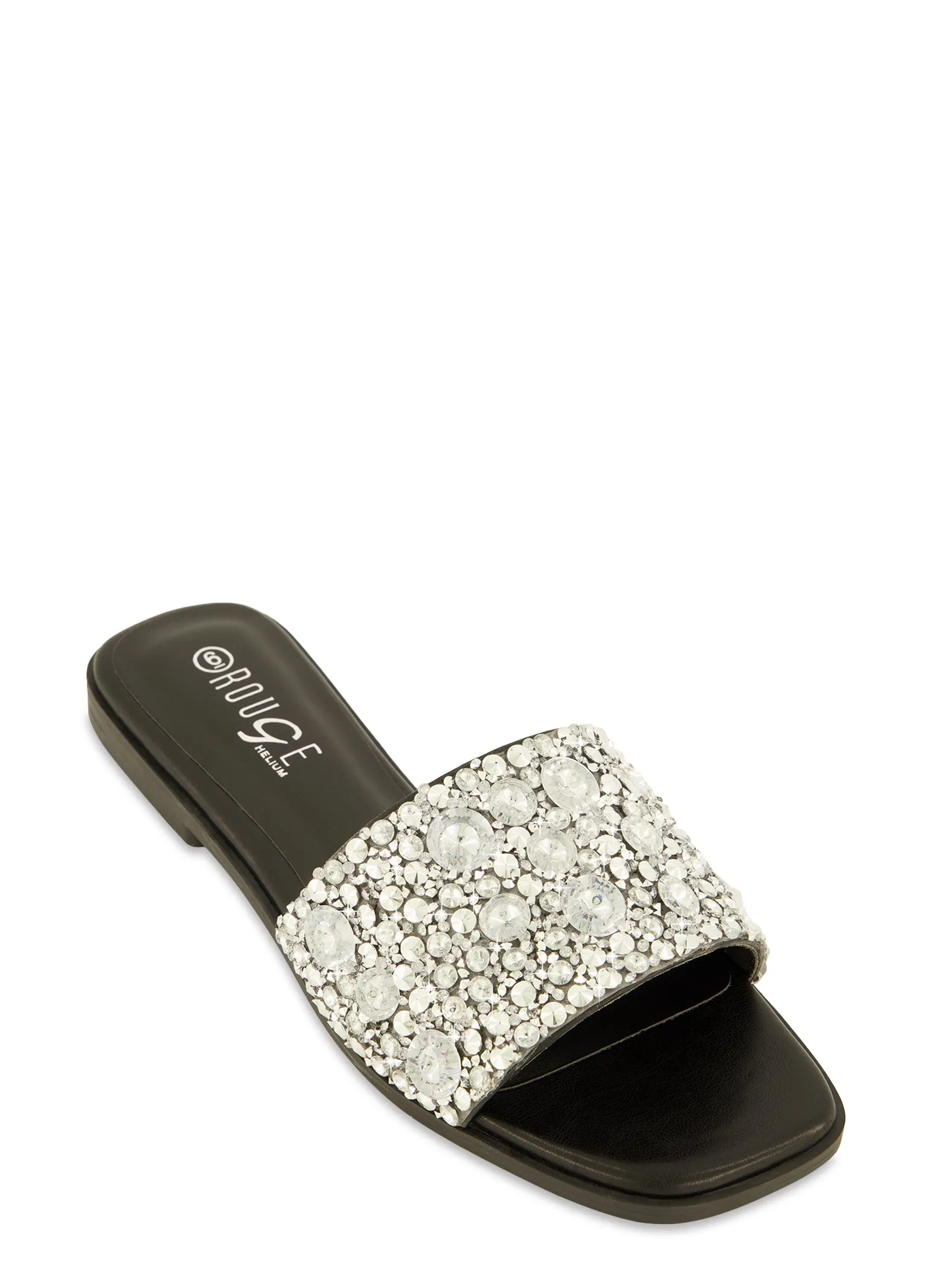 Embellished Square Toe Slide Sandals sold by Rainbow