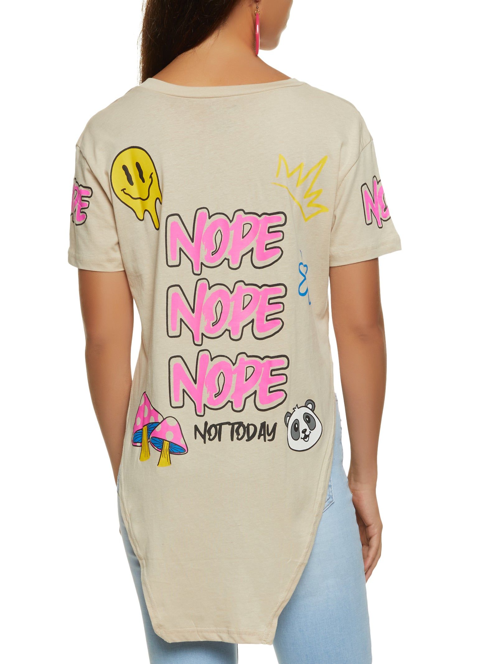 Nope Not Today Hanky Hem Back Graphic Tee sold by Rainbow product image thumbnail 2