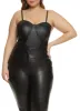 Plus Size Faux Leather Convertible Bustier Bodysuit sold by Rainbow