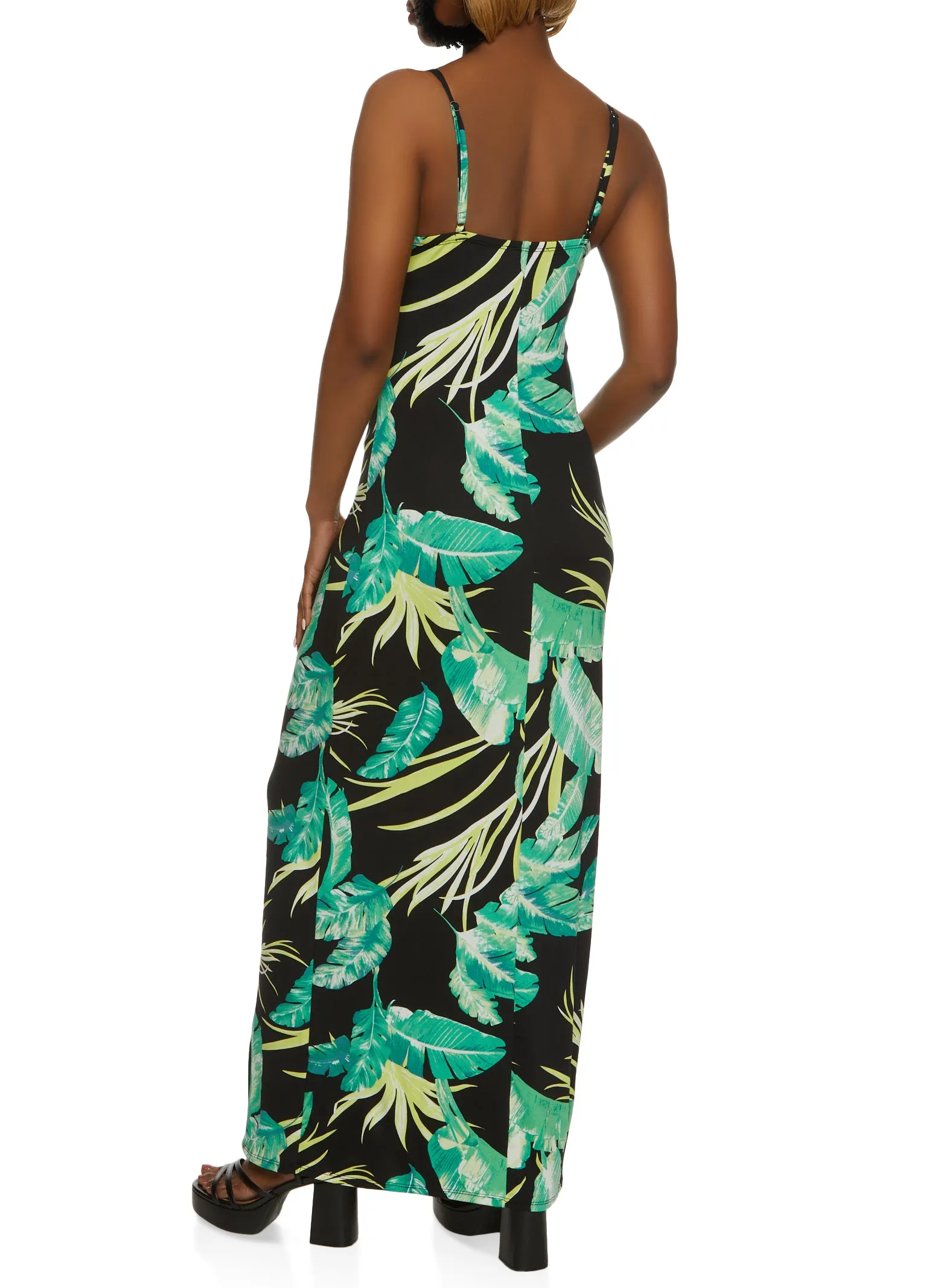 Haute Monde Tropical Palm Print Maxi Cami Dress sold by Rainbow product image thumbnail 3