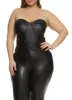 Plus Size Faux Leather Convertible Bustier Bodysuit sold by Rainbow