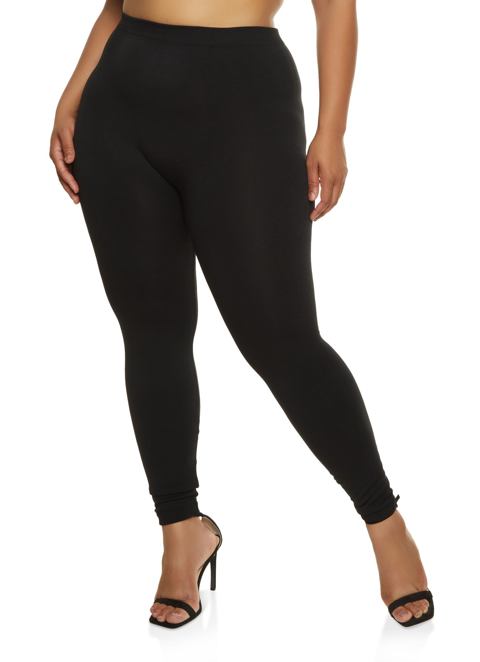 Plus Size Basic Fleece High Waist Leggings sold by Rainbow