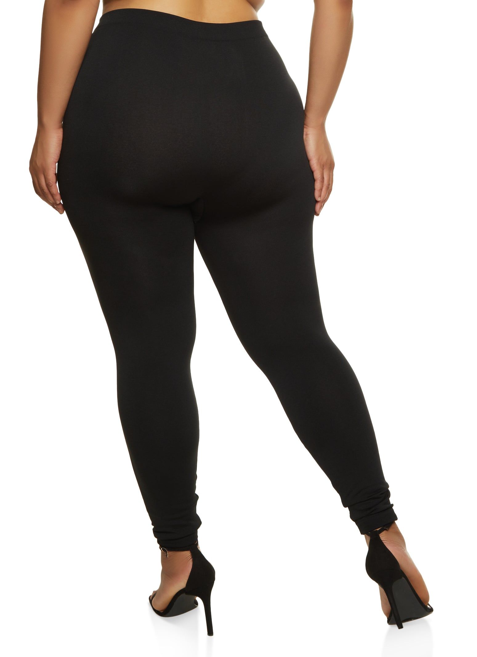 Plus Size Basic Fleece High Waist Leggings sold by Rainbow product image thumbnail 2