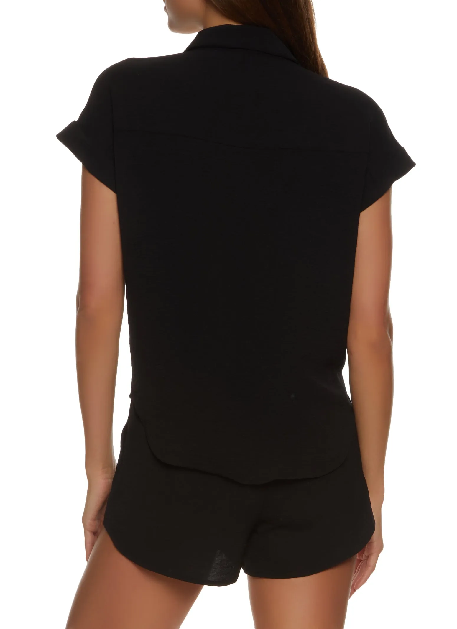 Airy Crepe Knit Button Front Shirt sold by Rainbow product image thumbnail 3