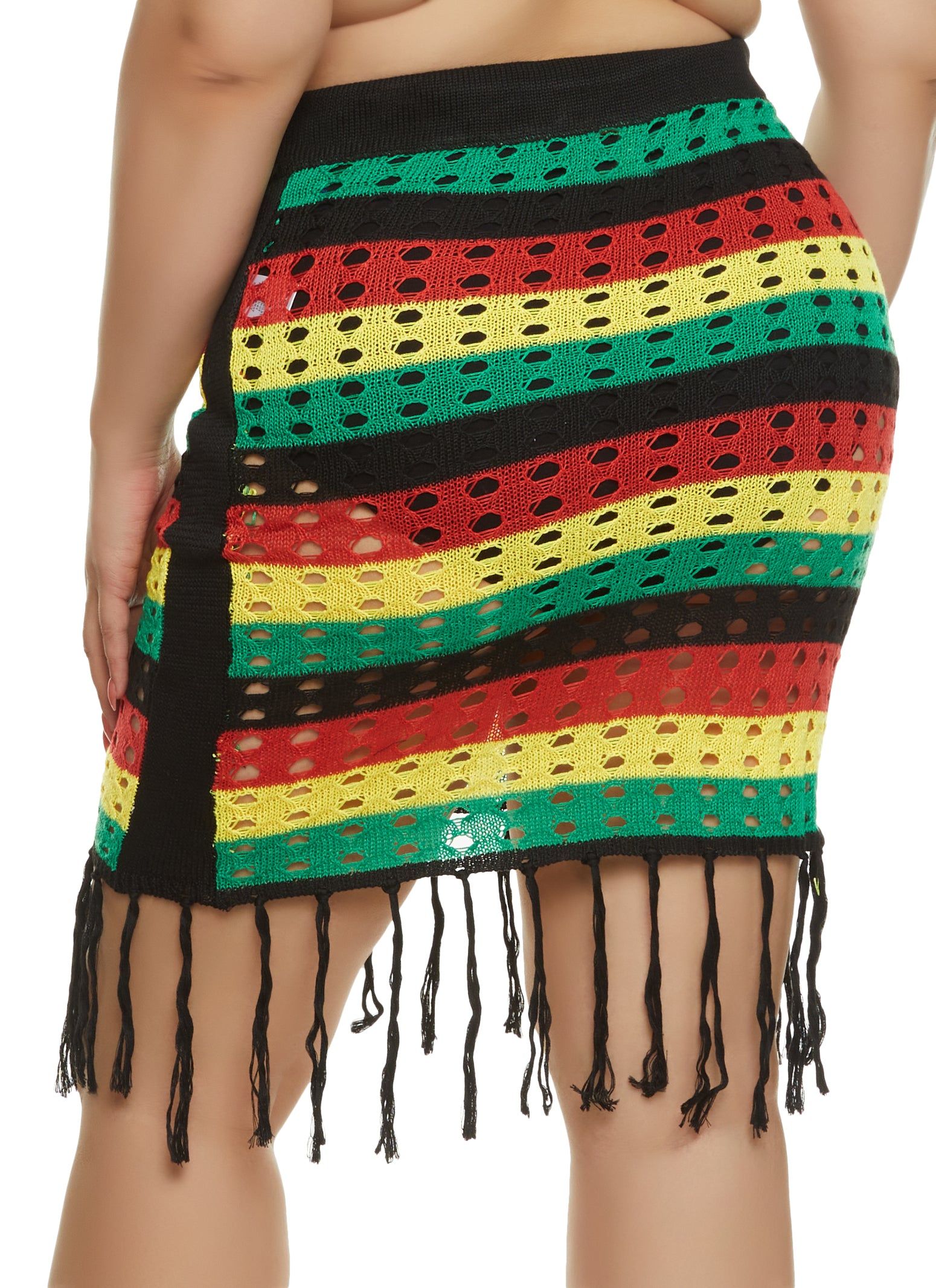 Plus Size Striped Crotchet Drawstring Skirt sold by Rainbow product image thumbnail 2
