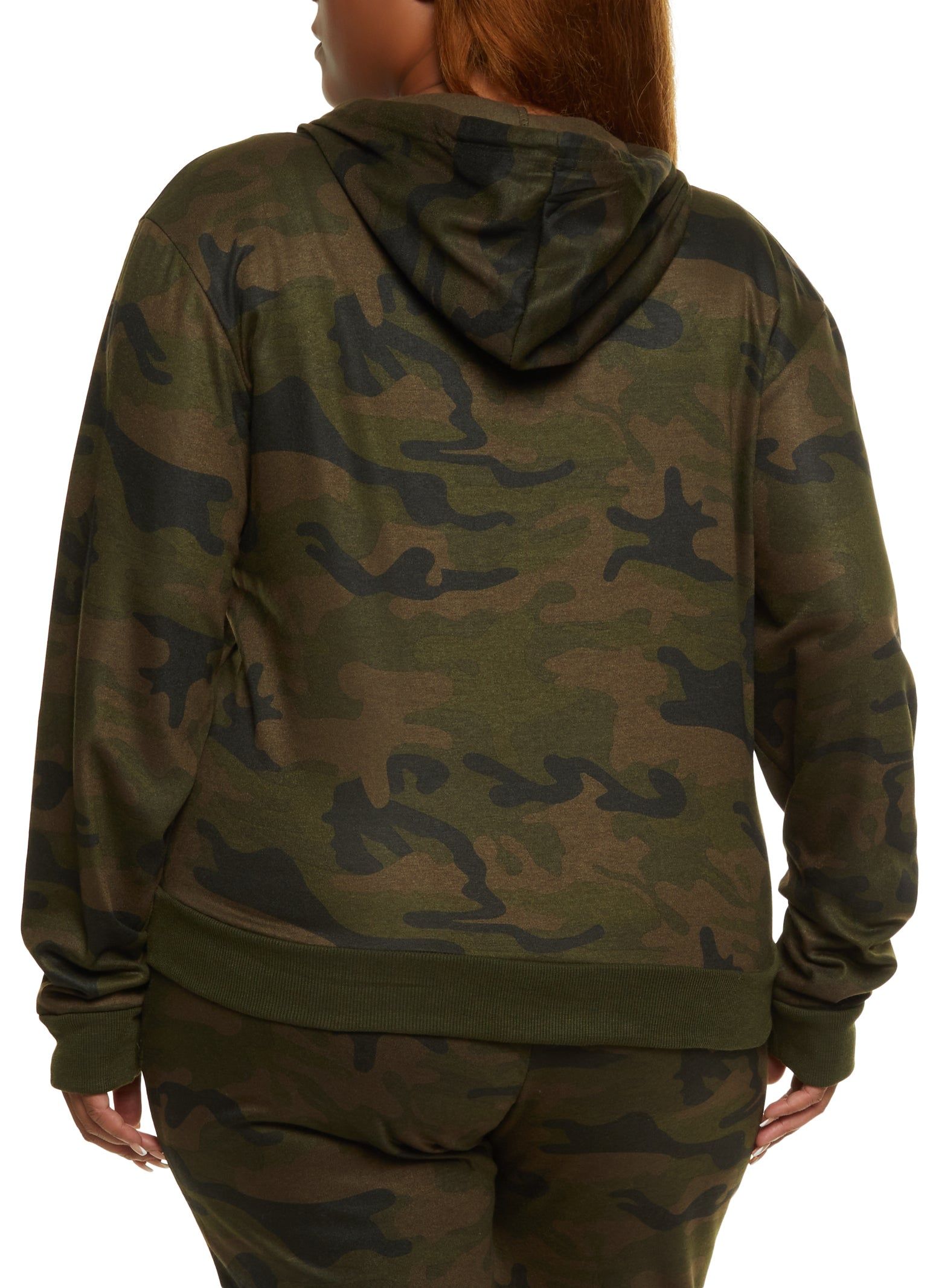 Plus Size Fleece Zip Front Hoodie sold by Rainbow product image thumbnail 3