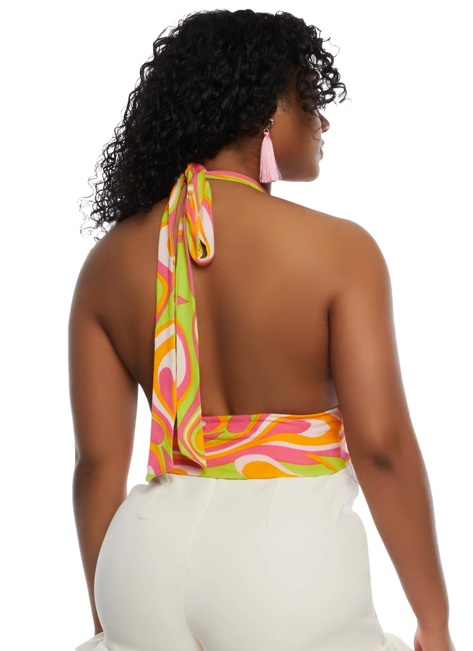 Almost Famous Printed Keyhole Halter Top sold by Rainbow product image thumbnail 3