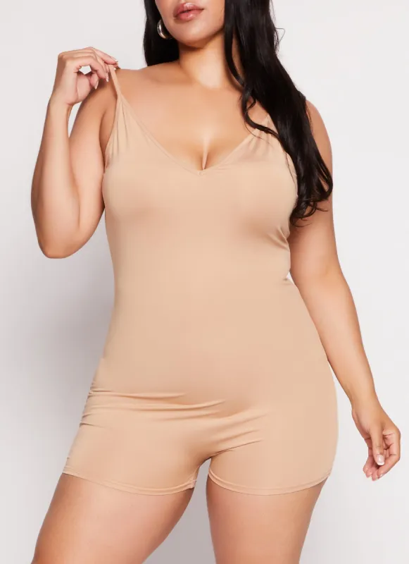 Plus Size Daisy V Neck Romper sold by Rainbow