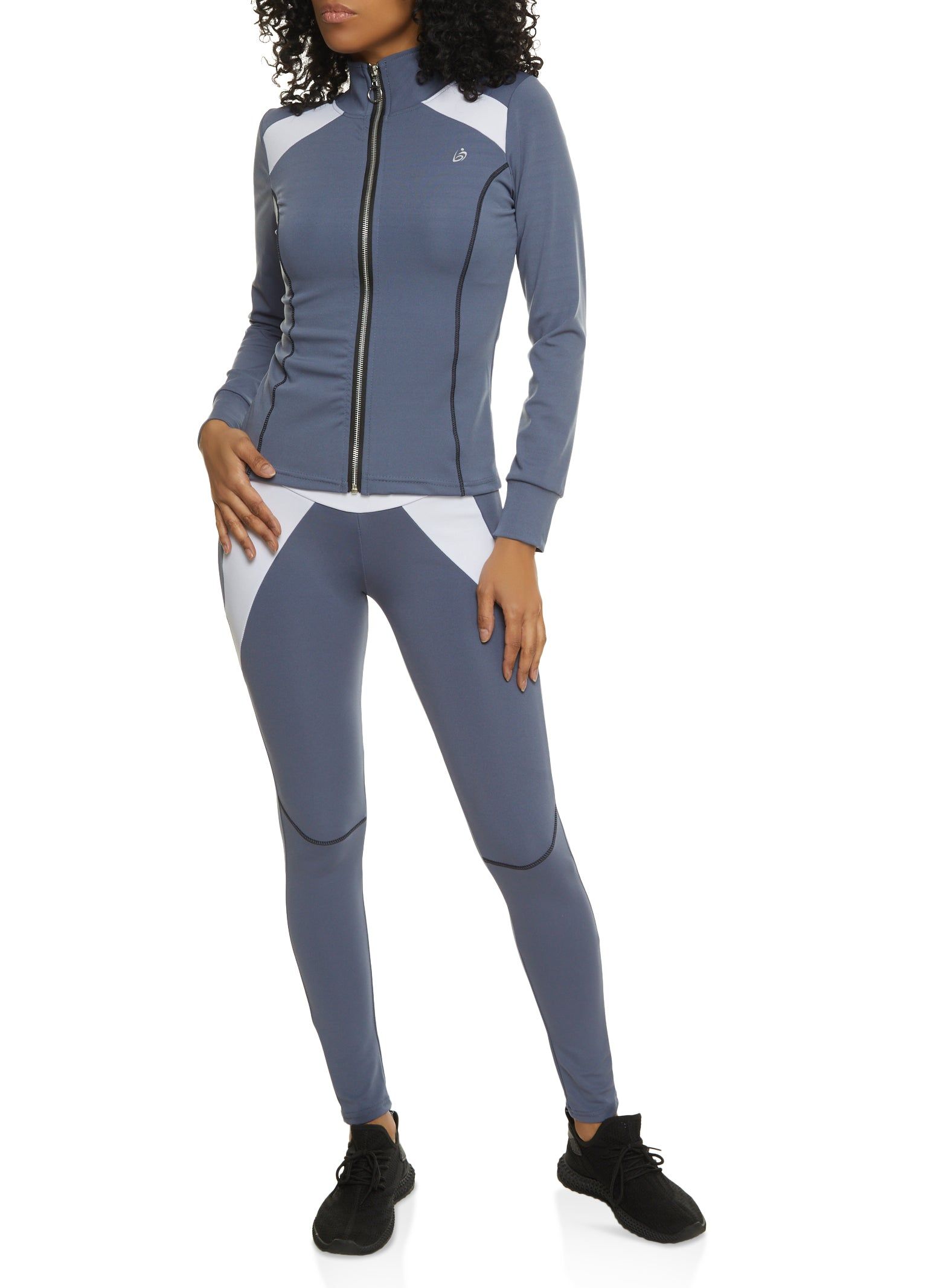 Color Block Mock Neck Track Jacket sold by Rainbow product image thumbnail 2