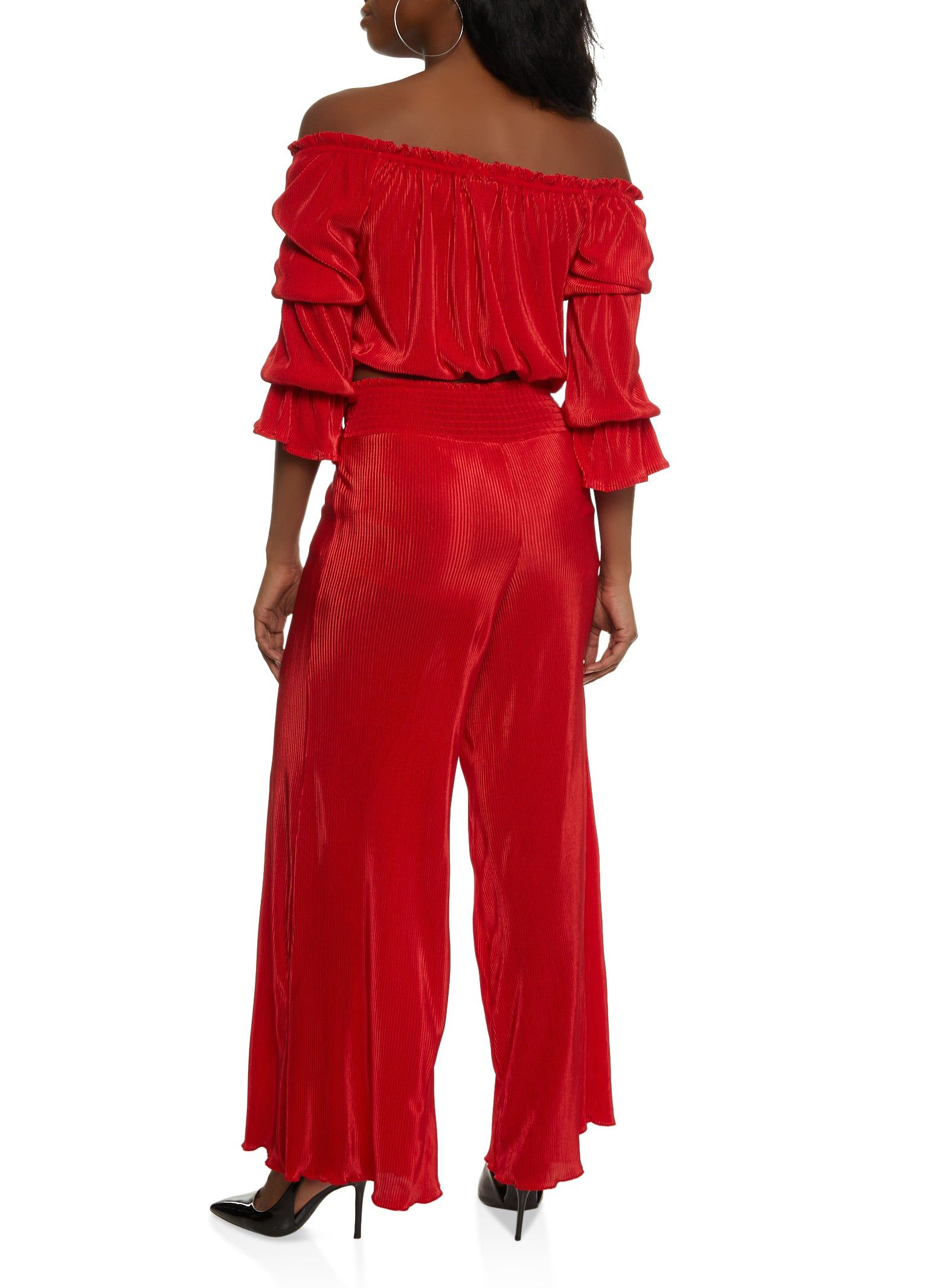 Off the Shoulder Top and Smocked Waist Palazzo Pants sold by Rainbow product image thumbnail 2