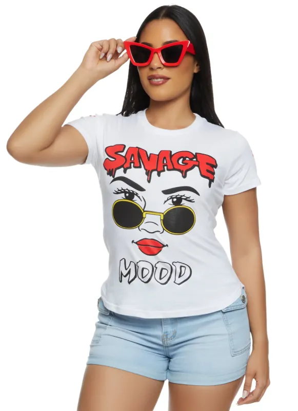 Savage Mood Graphic T Shirt sold by Rainbow