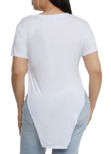 Plus Size Queen of Everything Embossed Rhinestone Graphic Tee sold by Rainbow