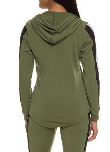 Striped Zip Front Hooded Track Jacket sold by Rainbow