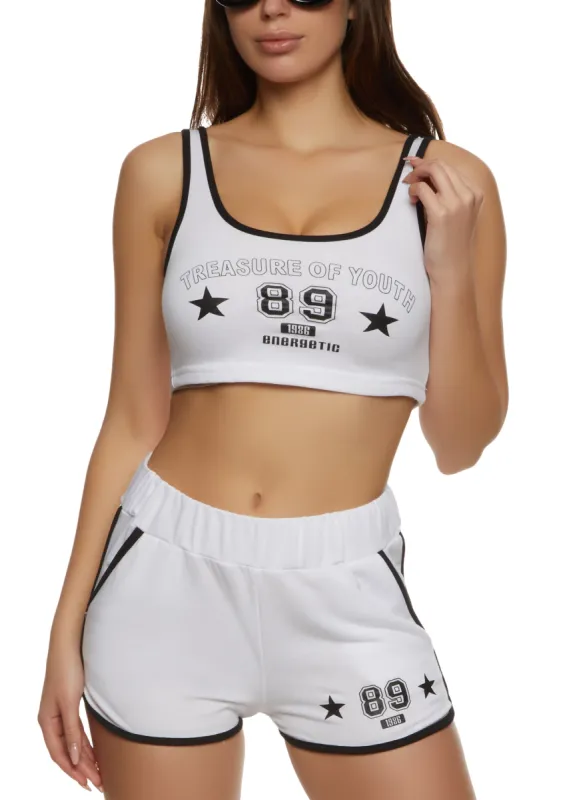 Treasure Of Youth 89 Cropped Graphic Tank Top sold by Rainbow