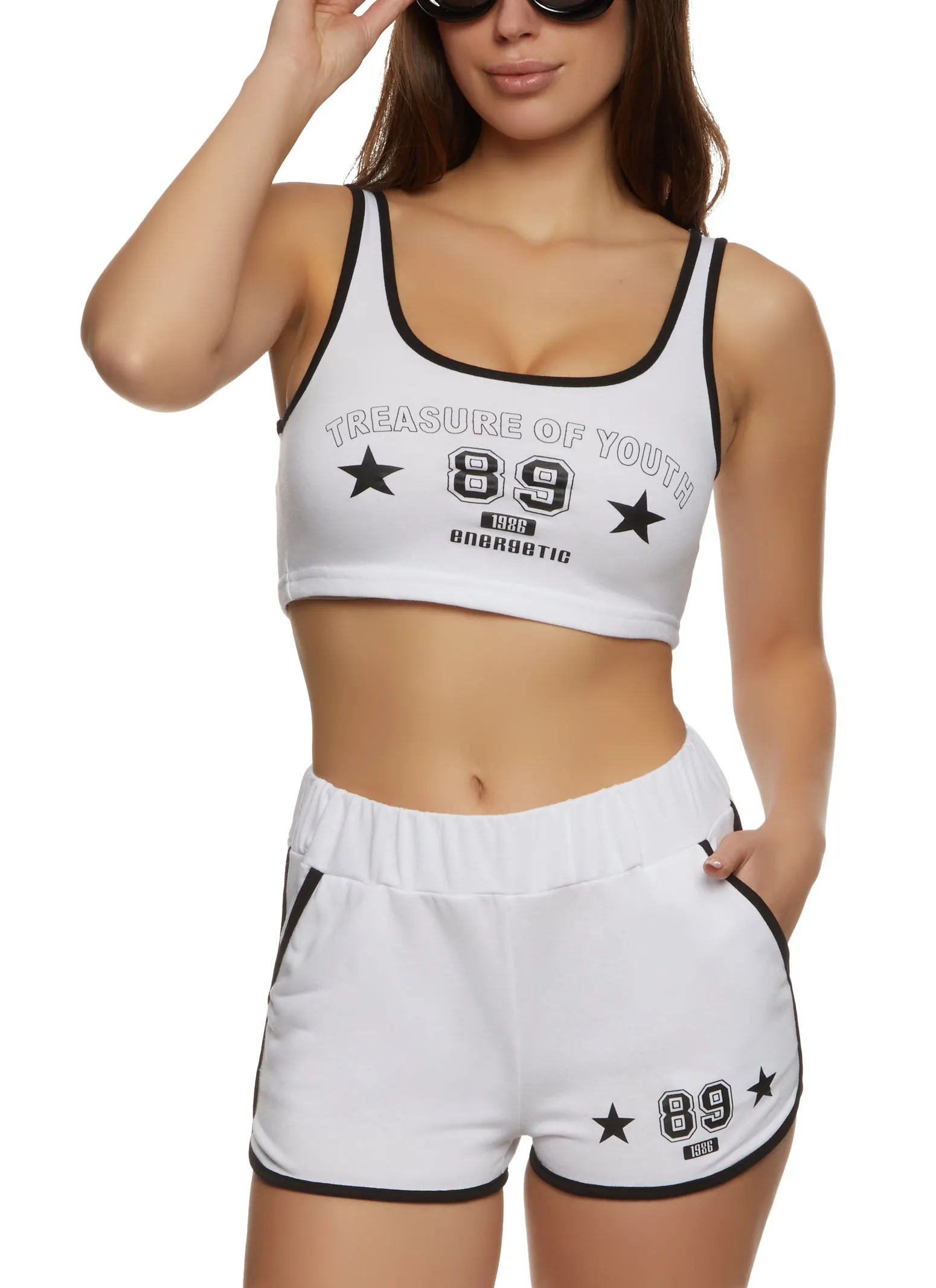 Treasure Of Youth 89 Cropped Graphic Tank Top sold by Rainbow product image thumbnail 2